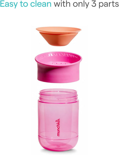 Munchkin Copo Miracle 360 para Bebês | Kit com 2 | 12m+ | 296 ml | Roxo/Coral