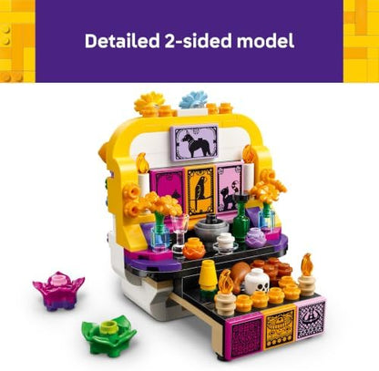 LEGO Altar dos Mortos – Kit de artesanato infantil com caveira, flores artificiais e acessórios de comida – Decoração para o Dia dos Mortos – Ideia de presente para meninos e meninas a partir de 9 anos – 40811