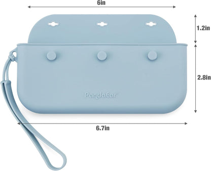 PandaEar Conjunto de 3 Bolsas Porta-Talheres de Silicone para Bebê, Estojo Organizador de Talheres Portátil e Reutilizável para Bebês e Crianças, Ideal para Colheres, Garfos e Hashis.