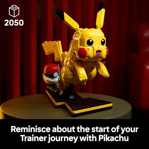 LEGO Pokémon Pikachu e Poké Bola - Conjunto de Construção para Adultos - Kit de Modelo com Figura Articulada de Anime e Suporte de Exibição Dinâmico - Decoração DIY para Quarto ou Mesa - Ideia de Presente Colecionável para Fãs de Jogos - 72152