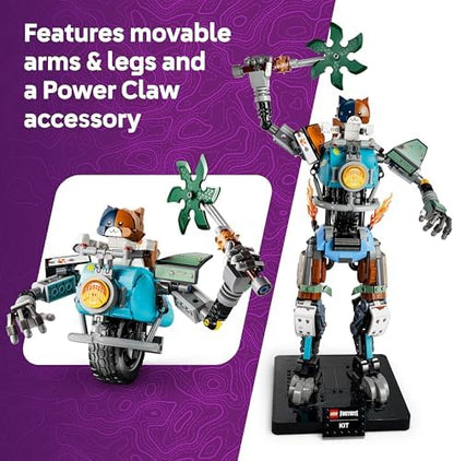 LEGO Fortnite KIT Brinquedo - Figura Interativa com Picareta Garra Poderosa e Roda Giratória para Decoração de Quarto Infantil - Presente Gamer para Meninos, Meninas e Adolescentes a partir de 12 Anos - 77081