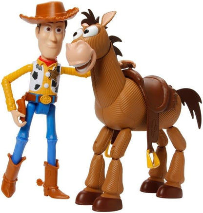 Mattel Disney e Pixar Toy Story 4 Woody e Bala no Alvo | Pacote com 2 Personagens, Bonecos Inspirados no Filme, Escala Proporcional para Brincadeiras Criativas, GDB91