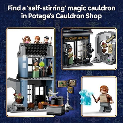 LEGO Harry Potter Beco Diagonal Lojas Mágicas - Kit de Modelo em Miniatura com 8 Minifiguras e Patrono Colecionável - Decoração para Quarto Infantil - Presente para Meninas, Meninos e Fãs a partir de 8 Anos - 76471