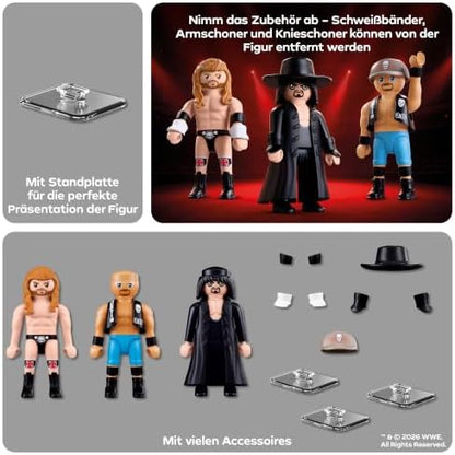 Playmobil | WWE® | Multipack Attitude Era | Conjunto de figuras com Undertaker, “Stone Cold” Steve Austin e Triple H | Para fãs a partir de 5 anos | 71957