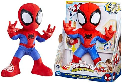 Homem-Aranha e seus Incríveis Amigos Marvel Dança e Rasteja - Brinquedo de Pelúcia Interativo com Sons, Brinquedo Falante do Homem-Aranha para Crianças