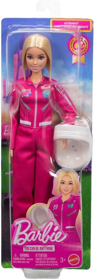 Barbie Profissões Astronauta - Boneca Fashion com Roupa Removível, Traje Espacial Rosa, Sapatos e Capacete - Profissão do Ano 2026, JKF77