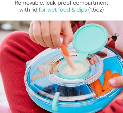 Recipiente para Lanches Munchkin Snack Wheel™ com 5 Compartimentos | Azul