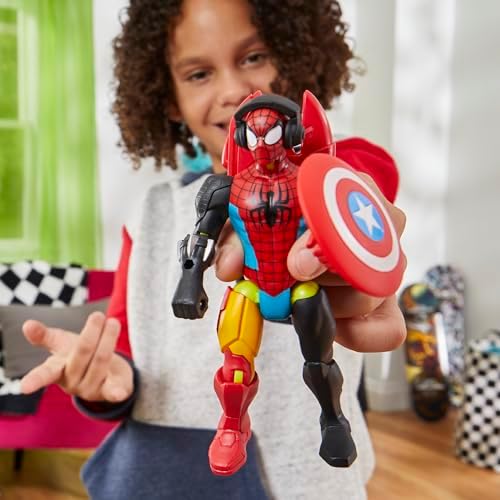 Homem-Aranha MixMashers Marvel Figura de Ação e Acessórios para Montar, Vermelho