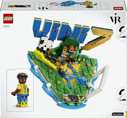 LEGO Editions Vini Jr. – Brinquedo de Destaques do Futebol - Kit de Modelo 3D para Exibição com Minifigura Colecionável - Decoração para Quarto Infantil - Presente para Meninos e Meninas a partir de 10 Anos e Fãs de Esportes Adultos - 43027