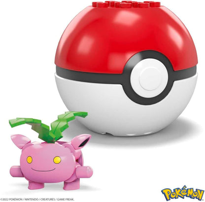 Mega Conjunto de Montar Pokémon Hoppip com 21 peças compatíveis e Poké Bola, conjunto de brinquedo para crianças a partir de 6 anos