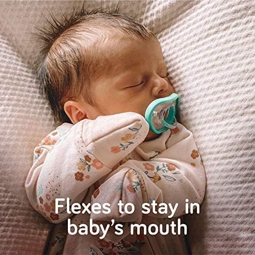 Nanobebe Chupetas para bebês de 0 a 3 meses - ortodônticas, curvas confortavelmente com contorno facial, premiadas para bebês que amamentam, 100% silicone - sem BPA