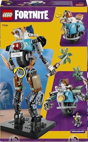 LEGO Fortnite KIT Brinquedo - Figura Interativa com Picareta Garra Poderosa e Roda Giratória para Decoração de Quarto Infantil - Presente Gamer para Meninos, Meninas e Adolescentes a partir de 12 Anos - 77081