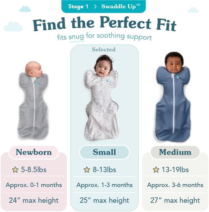 Love To Dream™ Swaddle UP™, Recém-nascido 2,2–3,8 kg - Blush | Ajuste perfeito, promove uma rotina de sono saudável | 0,2 Tog Ideal para primavera e verão (24–27 °C) | Algodão lavável à máquina com zíper duplo