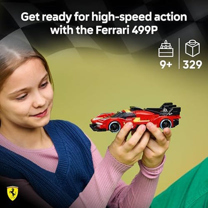 LEGO Speed Champions Ferrari 499P Carro de Corrida - Kit de Modelo STEM com Minifigura Colecionável de Piloto - Presente de Produto de Automobilismo para Meninos e Fãs a partir de 9 Anos - 77261
