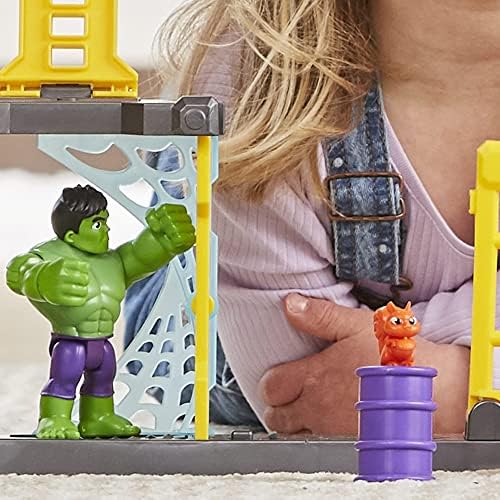 Hasbro Marvel Homem-Aranha e Seus Incríveis Amigos Hulk's Smash Yard Brinquedo Pré-escolar, Conjunto de Brinquedos do Hulk para Crianças a partir de 3 Anos, Multicolorido, Tamanho Único (F3717)