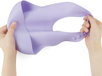 PandaEar Conjunto de 3 Babadores de Silicone Grosso para Bebês e Crianças de 10 a 72 Meses | Babadores Ajustáveis e Impermeáveis com Bolso Coletor de Alimentos, Macios, Unissex e Sem Sujeira