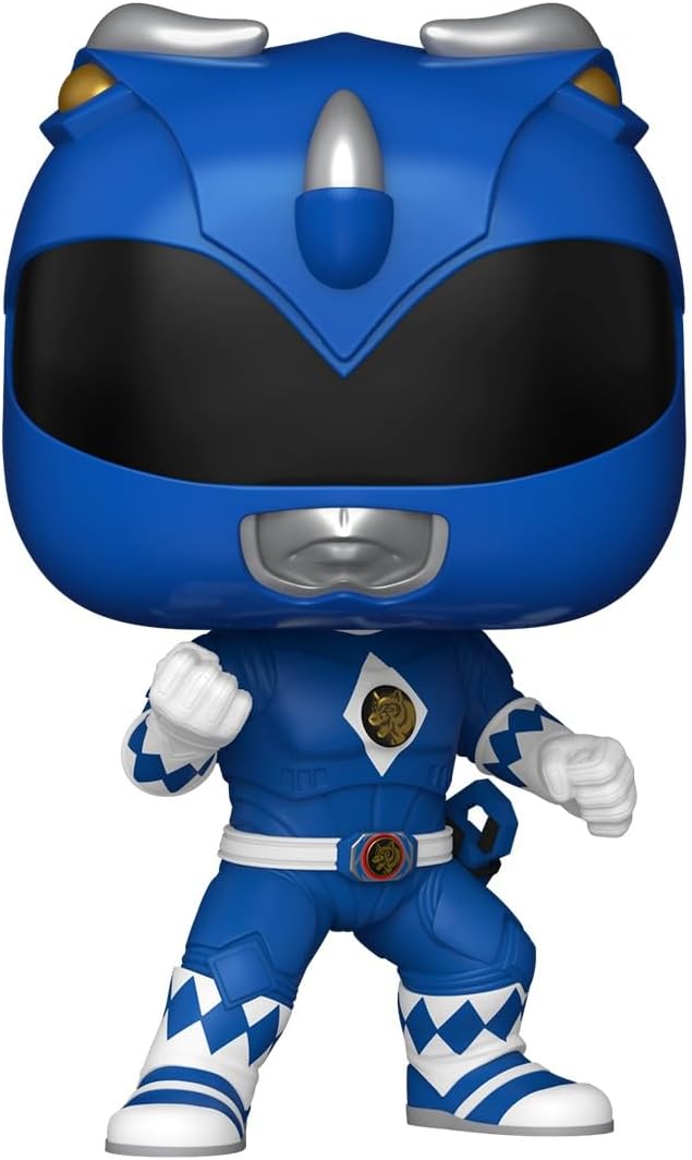 Funko Pop! Filmes: Mighty Morphin Power Rangers Filme - Ranger Azul - Figura de vinil colecionável - Ideia para presente - Produtos oficiais - Brinquedos para crianças e adultos - Fãs de cinema - Figura modelo para colecionadores