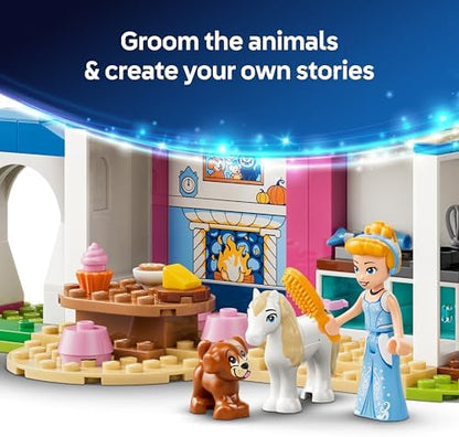 LEGO | Castelo da Cinderela e seus Amigos Animais da Disney - Conjunto Educativo com Mini Boneca e 4 Figuras de Animais - Presente de Aniversário para Meninas e Fãs a partir de 4 Anos - 43283
