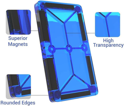 Blocos de construção de ladrilhos magnéticos Desire Deluxe, brinquedos de construção para meninos e meninas, 47 peças – Brinquedo educacional de aprendizagem STEM para crianças de 3, 4, 5, 6, 7 e 8 anos, presente