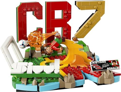 LEGO Editions Cristiano Ronaldo – Melhores Momentos do Futebol - Kit de Modelo 3D com Minifigura Colecionável - Decoração para Quarto Infantil - Presente para Meninos e Meninas a partir de 10 Anos e Fãs de Esportes Adultos - 43012