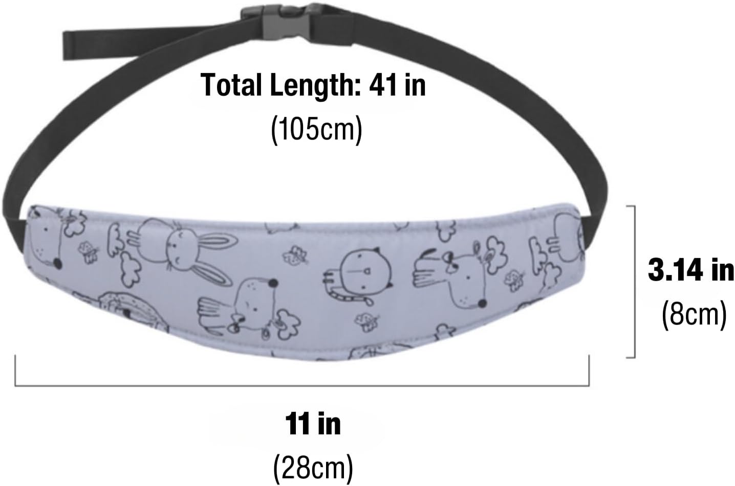 PandaEar - Kit com 2 Suportes de Cabeça para Bebê em Cadeirinha de Carro, Faixas de Apoio de Cabeça para Bebê e Criança, Apoio de Cabeça para Alívio da Pescoço em Carrinhos de Bebê e Cadeirinhas de Carro