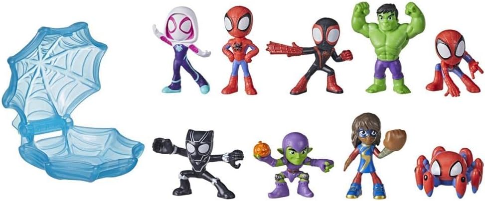 SPIDEY AND HIS AMAZING FRIENDS Marvel News Up Mini, boneco de ação colecionável de 6 cm em capa de teia, para crianças a partir de 3 anos
