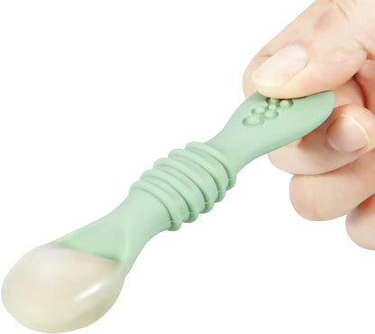 PandaEar Conjunto de 7 Colheres de Silicone para Bebês, Colheres para Introdução Alimentar Participativa, Colher para Primeira Fase de Autoalimentação para Bebês e Crianças Pequenas
