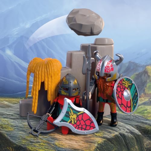 Playmobil | Cavaleiros | Catapulta do Cavaleiro do Dragão | Catapulta de Pedra com Função de Disparo e Muralha de Pedra | Brinquedo de Cavaleiros para Crianças a partir de 4 Anos | 72117
