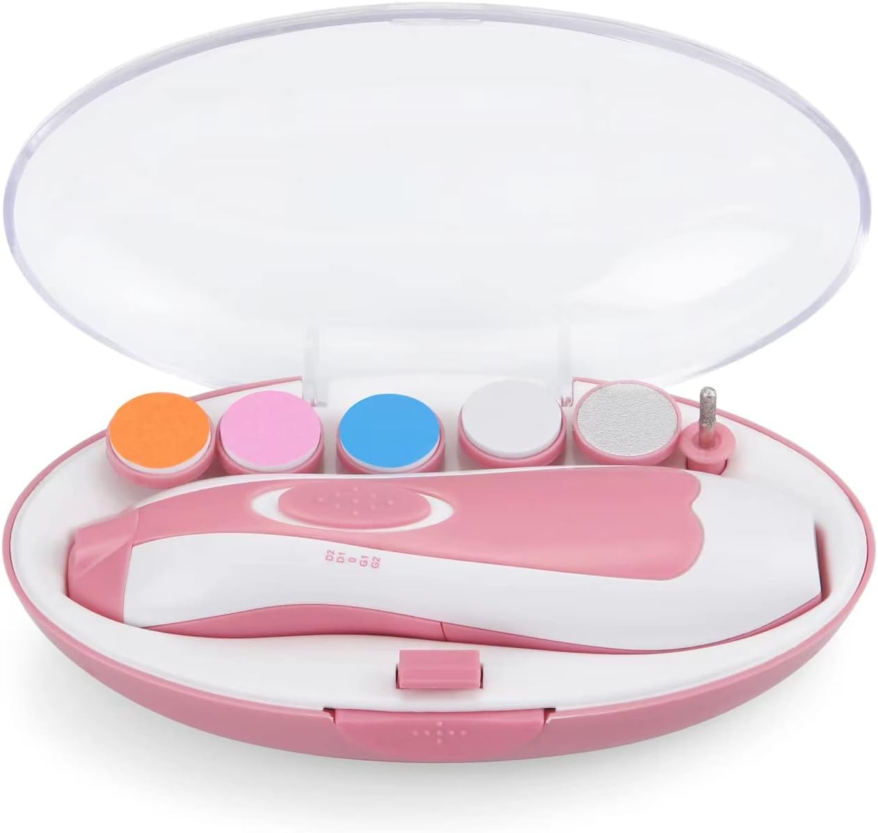 PandaEar Aparador de unhas elétrico para bebês, lixa de unhas elétrica para bebês e crianças pequenas, kit com 6 lixas de reposição extras (rosa)