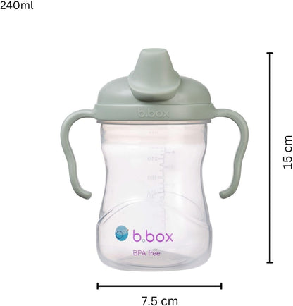b.box Copo de Treinamento com Bico para Bebês, Antivazamento, Bico de Silicone Macio, Alças de Fácil Aderência, Tampa de Bico Integrada, 240ml, Pode Ser Lavado na Lava-louças, Livre de BPA, Tampa Intercambiável, Idade 6 Meses+