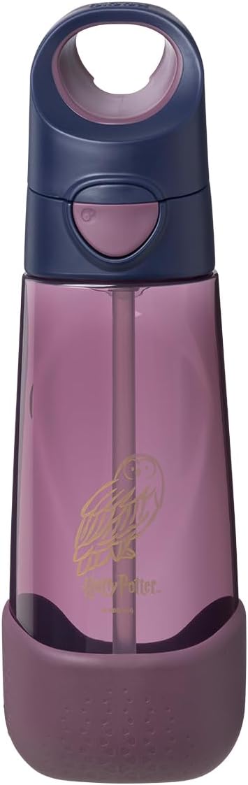 b.box Garrafa de água infantil 600ml/20.3oz em Tritan: Garrafa de água com canudo e tampa para escola, viagens e creche. À prova de derramamento e vazamentos. Formato triangular com fácil aderência. Livre de BPA e própria para lava-louças