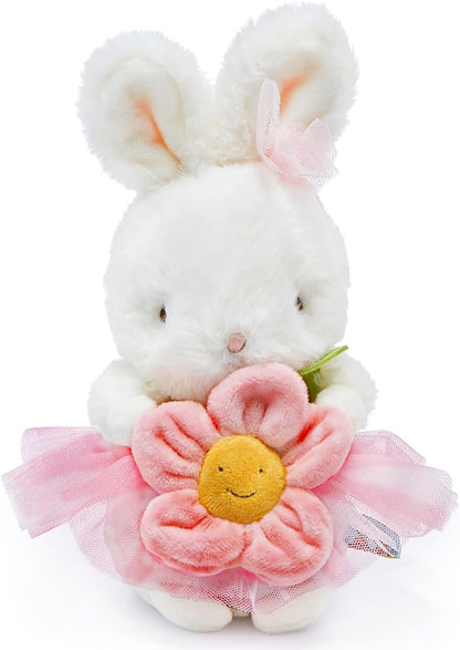 BUNNIES BY THE BAY Coelhinho de Pelúcia Blossom Bunny da Bichinho de Pelúcia Super Macio com Tutu Rosa e Flor de Veludo | 24cm de Altura | Brinquedo de Pelúcia | Brinquedo para Bebês desde o Nascimento