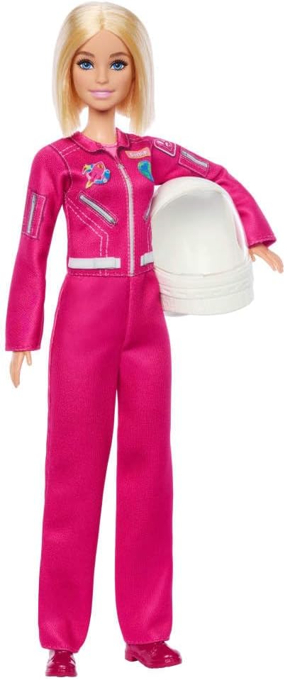 Barbie Profissões Astronauta - Boneca Fashion com Roupa Removível, Traje Espacial Rosa, Sapatos e Capacete - Profissão do Ano 2026, JKF77