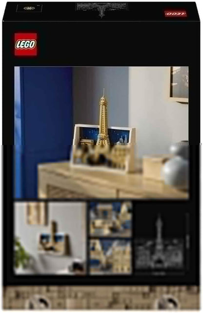LEGO Architecture Paris – Cidade do Amor - Kit de Modelo em Miniatura para Adultos - Decoração de Parede 3D com Pontos Turísticos Icônicos de Paris, incluindo a Torre Eiffel - Ideia de Presente - 21064