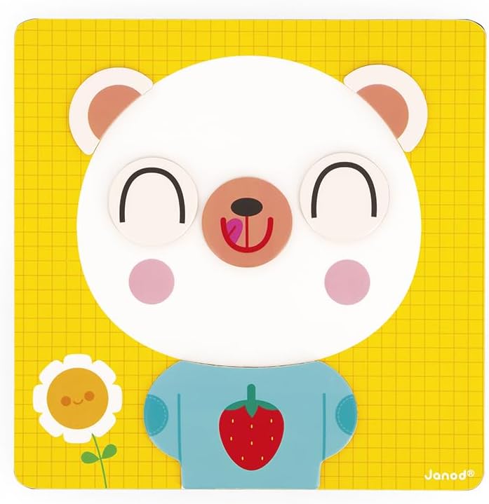 Janod - Jogo para Aprender, Gerir e Reconhecer Emoções - 7 Cartas Educativas - 1 Quadro Magnético - 30 Ímanes - Brinquedo Educativo Magnético de Madeira - A partir dos 2 Anos - J05446