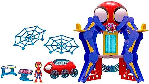 Conjunto de Brinquedo Marvel Spidey e Sua Turma: Web-Quarters (QG da Teia) com Boneco do Spidey, Veículo e Acessórios