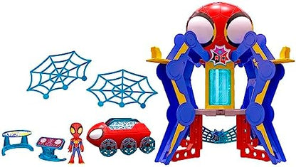Conjunto de Brinquedo Marvel Spidey e Sua Turma: Web-Quarters (QG da Teia) com Boneco do Spidey, Veículo e Acessórios