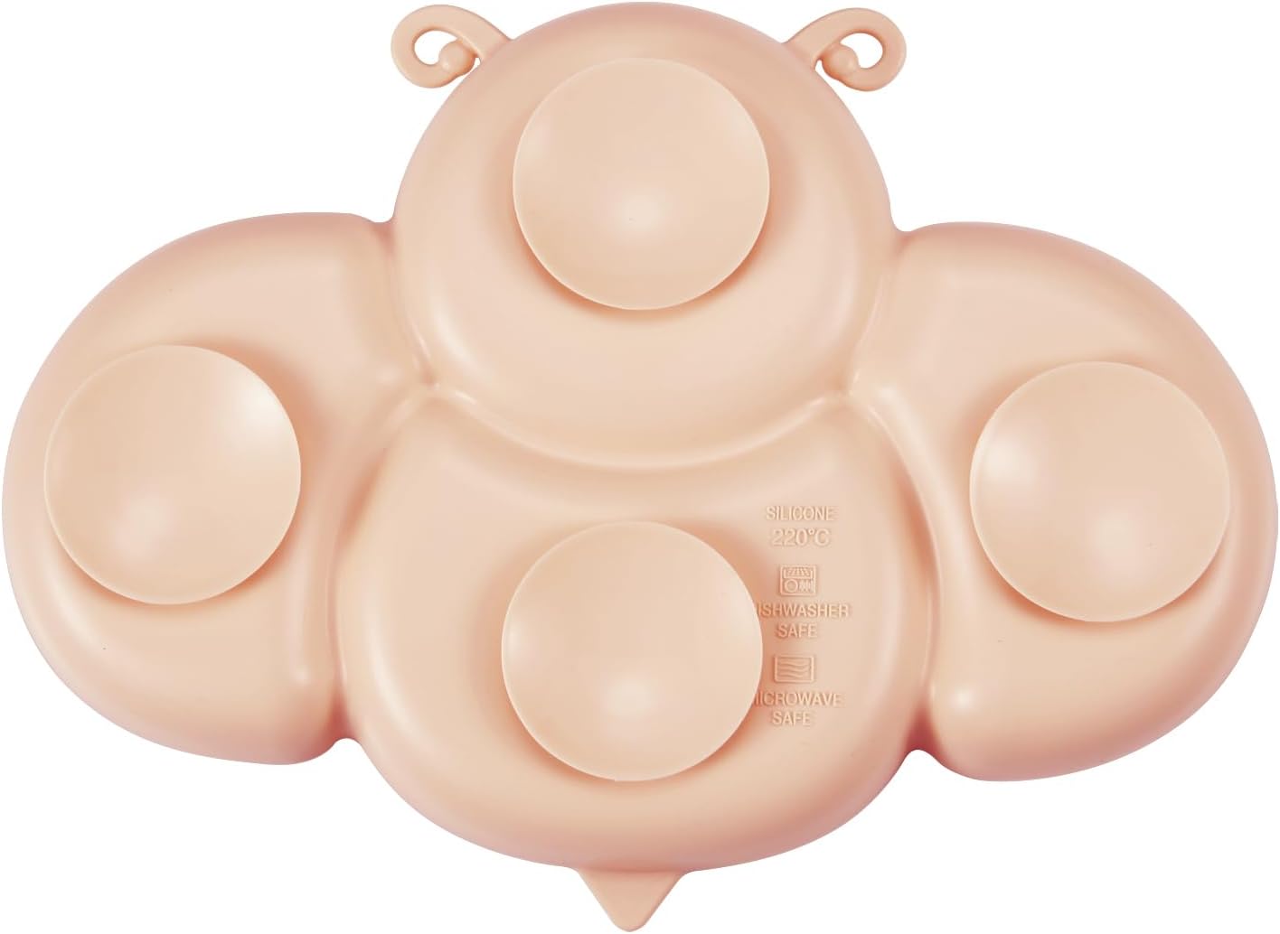 PandaEar Conjunto de 2 pratos de silicone com ventosa para bebês e crianças pequenas, com 4 colheres para alimentação independente. Pratos divididos e inquebráveis com ventosa. Conjunto de pratos e talheres para bebês. Caranguejo verde e abelha rosa.