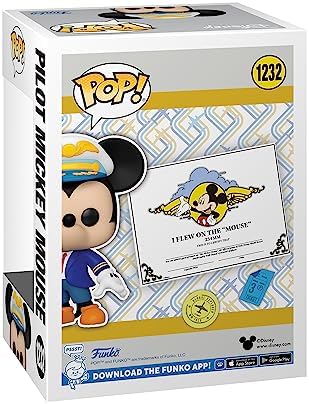 Funko Pop! Disney: Mickey Mouse Piloto - (Terno Azul) - Exclusivo da Amazon - Figura Colecionável de Vinil - Ideia de Presente - Produto Oficial - Brinquedos para Crianças e Adultos - Fãs de Filmes
