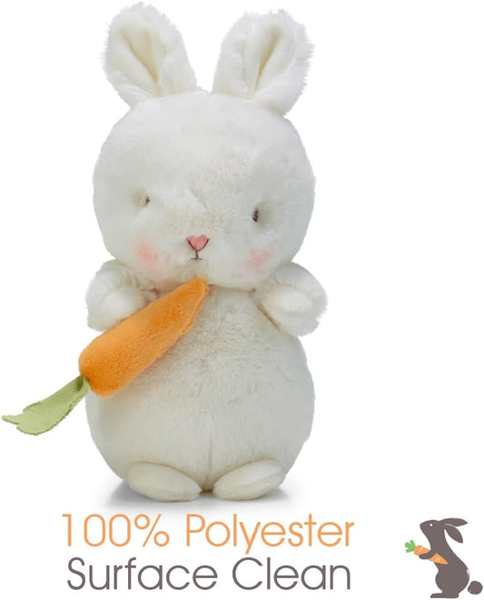 BUNNIES BY THE BAY Coelho de Pelúcia da Ilha do Grilo Bud | Este coelhinho de pelúcia recém-nascido tem pelo extra macio | 24 cm de altura | Seguro para bebês | Este coelhinho de pelúcia super fofo vem com sua cenoura favorita para mordiscar