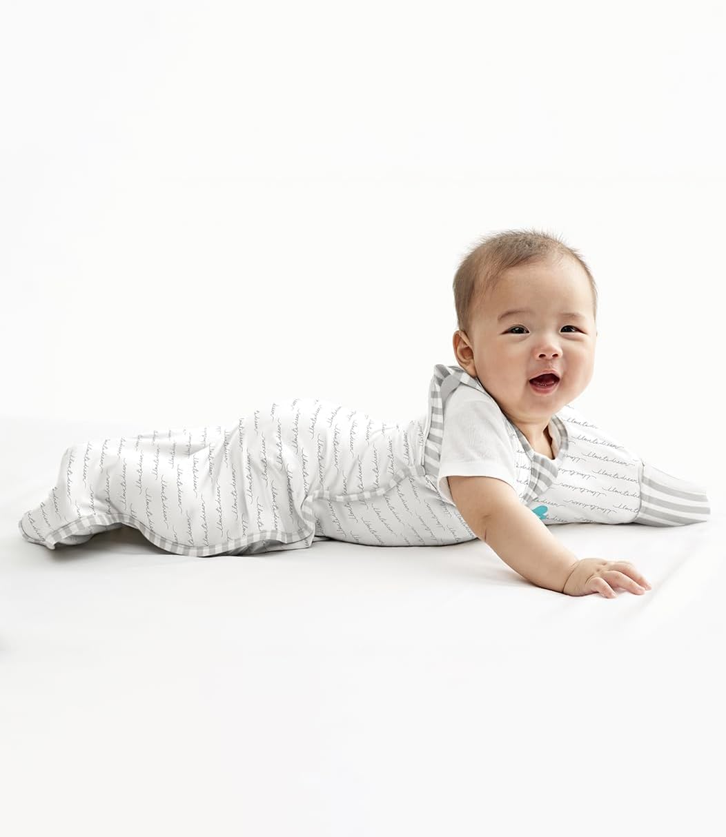 Love To Dream™ Saco de Transição Swaddle UP™, Grande (8,5–11 kg) – Branco | Ajuste perfeito com abas removíveis | 1.0 Tog | Ideal para primavera e verão (20–24 °C) | Algodão elástico lavável à máquina e zíper duplo