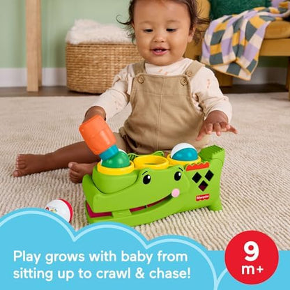 Fisher-Price Brinquedo para Bebês: Rolligator Sentado e Batente, Atividade de Engatinhar com Martelo e 3 Bolas para Desenvolvimento Infantil a partir de 9 Meses, JLB94