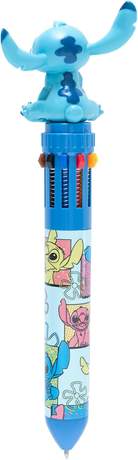 Disney Grupo Erik Stitch Pen Caneta Esferográfica 10 em 1 com Topper 3D Stitch | Caneta Disney | Lilo & Stitch Gifts | Stitch Gifts | Disney Gifts | Stitch Disney Gifts