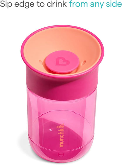 Munchkin Copo Miracle 360 para Bebês | Kit com 2 | 12m+ | 296 ml | Roxo/Coral