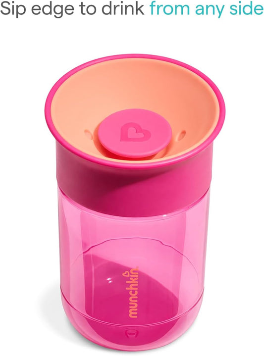 Munchkin Copo Miracle 360 para Bebês | Kit com 2 | 12m+ | 296 ml | Roxo/Coral