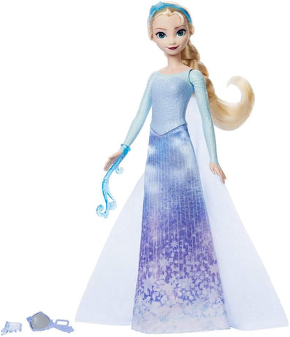 Mattel Conjunto de Boneca Fashion Elsa Disney Frozen da , Spin & Reveal com 11 Surpresas, incluindo 5 Acessórios, 5 Adesivos e Cenário de Brincadeira, Inspirado no Filme da Disney, JBG59