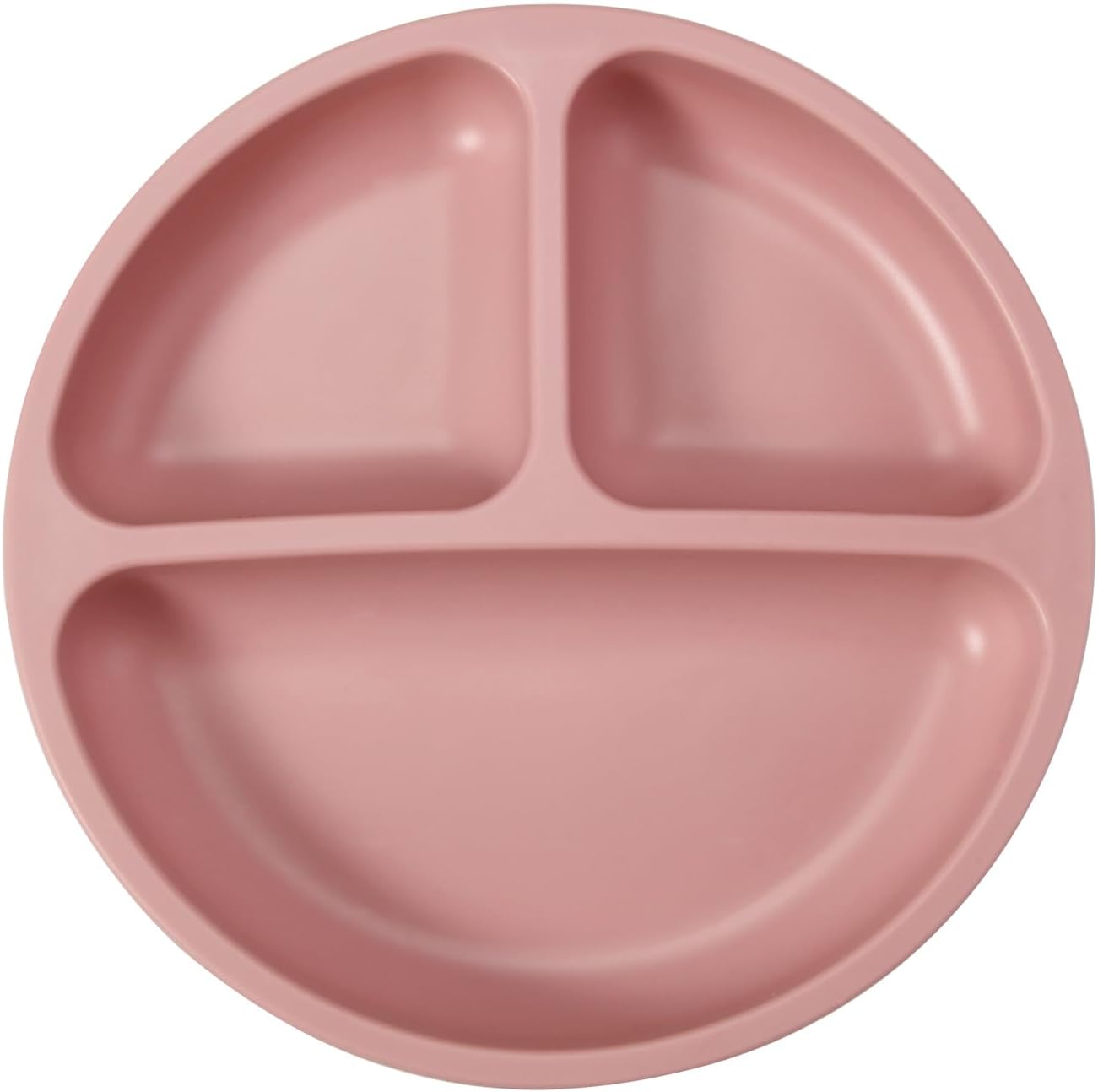 PandaEar Conjunto de 2 Pratos de Silicone com Ventosa para Bebês, Incluindo 2 Colheres e 2 Garfos para Introdução Alimentar, Pratos Divididos para Bebês e Crianças, Livre de BPA, Rosa