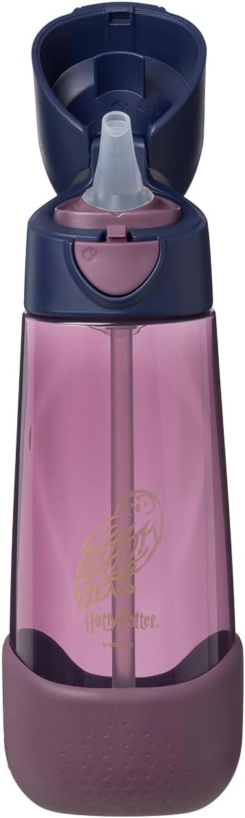 b.box Garrafa de água infantil 600ml/20.3oz em Tritan: Garrafa de água com canudo e tampa para escola, viagens e creche. À prova de derramamento e vazamentos. Formato triangular com fácil aderência. Livre de BPA e própria para lava-louças