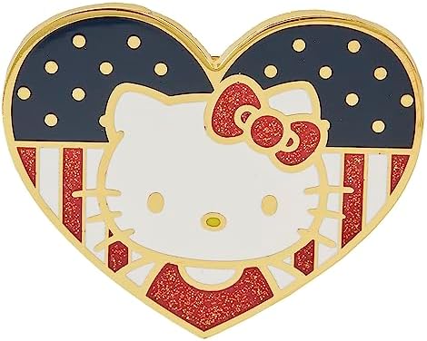 Loungefly - Broche de Esmalte Hello Kitty - Broches de Esmalte Hello Kitty - Exclusivo da Amazon - Broche Colecionável Fofo - para Mochilas e Bolsas - Ideia de Presente - Produto Oficial - para Crianças, Homens e Mulheres