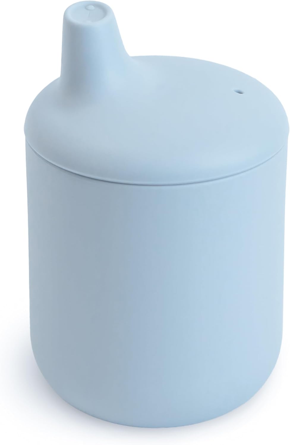 Mushie Copo de Silicone | Copo de Transição para Bebês a partir de 6 Meses | Capacidade: 175 mL | Tampa Removível | Material: Silicone de Grau Alimentício | Pode ser lavado na lava-louças e usado no micro-ondas (Azul Claro)